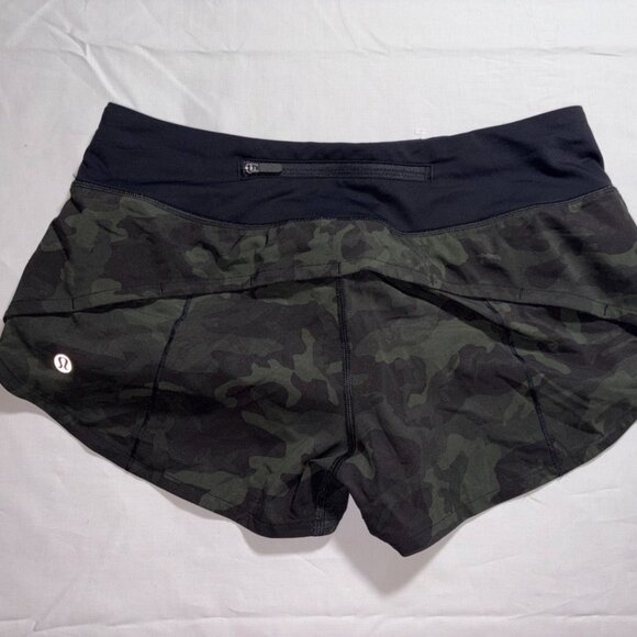 Lululemon Camo Running Speed Up MR Mid Rise Short 2.5” Lined Shorts LW7ATDR Sz 4 - Picture 1 of 9
